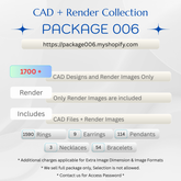 Best Seller Package006 CAD plus Render for E-commerce and Online Jewelry Stores